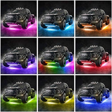 Load image into Gallery viewer, KORJO Car Underglow Lights, 6 Pcs Bluetooth Led Strip Lights with Dream Color Chasing, APP Control 12V 300 LEDs Underbody Lights, Waterproof Underglow Led Light Kit for Cars, Trucks, Boats