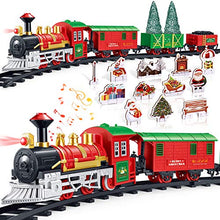 Load image into Gallery viewer, iBaseToy Christmas Train Set with Controllable Sound & Light, Battery Powered Train for Christmas Tree, kids Train Toy Set with 52"Railway Track & 4 Cars, Gift for 3 4 5 6 Year Old Boys Girls Toddlers