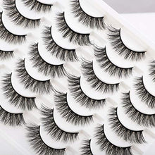 Load image into Gallery viewer, Newcally Lashes False Eyelashes Cat Eyes Wispy Natural Faux Mink Lashes 14 Pairs Pack Light Volume Short Fake Eye Lashes Multipack