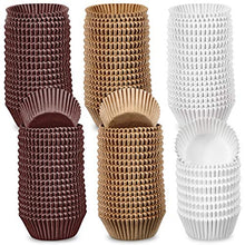Load image into Gallery viewer, 1000 Pieces Mini Cupcake Liners for Baking Liners Paper Cupcake Wrappers Bulk Cup Cake Cases Muffin Baking Paper Cups for Candy Cooking Standard Size (Brown White Nature,1.97 inch)