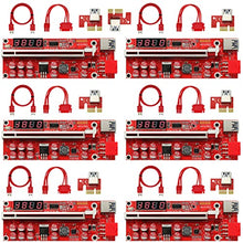 Load image into Gallery viewer, MZHOU 6PACK PCI-E 1X to 16X Riser Card - VER013 Pro PCIe Riser Adapter Card Ethereum ETH Bitcoin Mining Devices, Digital Cryptocurrency Mining Rig (Red 6 Pack)