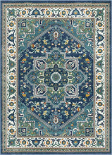 Load image into Gallery viewer, Well Woven Jada Blue Traditional Medallion Area Rug 5x7 (5'3" x 7'3")