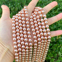 Load image into Gallery viewer, 3 Strands Top Quality Natural Hematite Rose Gold Plated Gemstone 10mm Round Loose Stone Beads (120-129pcs Total) for Jewelry Craft Making GFC4-10