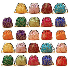 Load image into Gallery viewer, Elesa Miracle 24pcs Silk Brocade Jewelry Pouch Bag, Drawstring Coin Purse, Gift Bag Value Set
