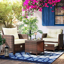 Load image into Gallery viewer, Pamapic 5 Pieces Wicker Patio Furniture Set Outdoor Patio Chairs with Ottomans