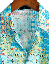 Load image into Gallery viewer, VATPAVE Mens Floral Hawaiian Shirts Short Sleeve Button Down Beach Shirts X-Large Sky Blue