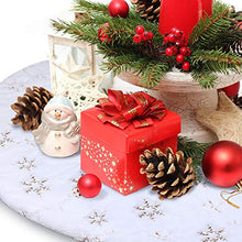 Load image into Gallery viewer, Christmas Tree Skirt - 48 Inches Large Soft Faux Fur Golden Snowflake Tree Skirt for Christmas Decorations Indoor Outdoor - Golden Snowflake