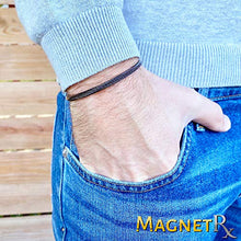 Load image into Gallery viewer, MagnetRX® Magnetic Therapy Bracelet Cuff - Twisted Cable Stainless Steel Bangle Magnetic Bracelets for Pain Relief, Balance & Energy - Elegant Golf Bracelet for Men & Women (Gunmetal | Medium)