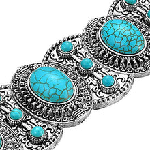 Load image into Gallery viewer, Fastgo Compatible with Apple Watch Band 42mm 44mm, Bohemian Ethnic Antique Style Compatible with Iwatch Strap Band with Turquoise for Series 5/4/3/2/1(42mm 44mm)