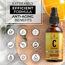 Load image into Gallery viewer, Vitamin C Serum for Face (2oz) with Hyaluronic Acid and Vitamin E Natural Skin Care Facial Treatment Neck & Chest Anti-Aging Serum Fights Pigmentation Fine Lines and Wrinkles