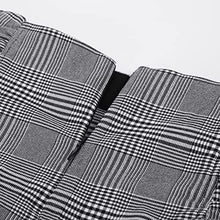 Load image into Gallery viewer, Plus Size Plaid Skirts for Women High Waist Checkered Mini Bodycon Pencil Skirts(Gray White,XL)