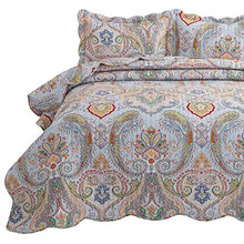 Load image into Gallery viewer, Bedsure 3-Piece Bohemia Paisley Pattern Queen Size Bedspread(90x96 inches), Lightweight Coverlet Quilt for Spring and Summer,1 Quilt and 2 Pillow Shams