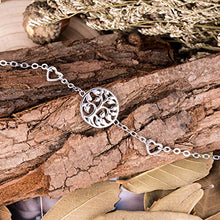 Load image into Gallery viewer, BlingGem Women's Tree of Life Bracelet White Gold-Plated 925 Sterling Silver Family Tree Symbol Love Heart Charm Gift for Women