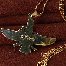 Load image into Gallery viewer, Asoodehdelan Large Gold Pt Farvahar Necklace Iranian Persian Art Iran Farohar Zoroastrian Faravahar Gift (18" Chain)