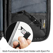 Load image into Gallery viewer, tomtoc Family Passport Holder with a Sim Card Slot and Eject Pin, RFID Blocking Travel Passport Wallet, Waterproof Ticket Document Organizer Bag with Chain Strap, Up to 6 Passports 9 Credit Cards