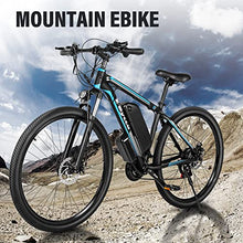 Load image into Gallery viewer, 29'' 500W Electric Mountain EBike for Adults, 21 Speed Gears Off Road Beach Sand Snow Electric Bicycle with 48V 10AH Removable Waterproof Battery Commute EBike with Dual Disc Brakes