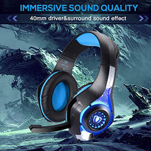 Load image into Gallery viewer, BlueFire Professional 3.5mm PS4 Gaming Headset Headphone with Mic and LED Lights for Playstation 4, Xbox one,Laptop, Computer (Blue)