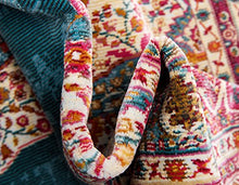 Load image into Gallery viewer, Unique Loom Baracoa Collection Bright Tones Vintage Traditional Turquoise Runner Rug (2' 2 x 6' 0)