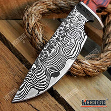 Load image into Gallery viewer, 10" Tactical Knife Survival Knife Hunting Knife FULL TANG Fixed Blade Knife Etched Damascus Razor Sharp Edge Camping Accessories Camping Gear Survival Kit Survival Gear Tactical Gear 51596 (Silver)