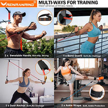 Load image into Gallery viewer, RENRANRING Resistance Bands Set,Exercise Bands with Stackable Workout Bands, Door Anchor Attachment, Handles, Legs Ankle Straps, Carry Bag, Gym Equipment for Home (Set of 13) (Black)