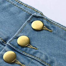 Load image into Gallery viewer, iYYVV Womens Casual Front Button High Waist Washed Denim A-Line Skirts Long Jean Skirt