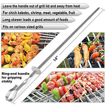 Load image into Gallery viewer, Kabob Skewers for Grilling Metal Flat BBQ Skewers 14” Long Stainless Steel Shish Kebob Skewer, Reusable Wide Grill Skewers Barbecue Sticks Set for Shish Kabob Meat Shrimp Chicken Vegetable, 10 Pack