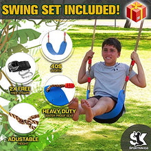 Load image into Gallery viewer, Sportivikids Ninja Warrior Obstacle Course for Kids Outside with Swing Set - 50' Ninja Slackline Hanging Activities Accessories, Monkey Bars & Ladder for Girls & Boys for Backyard - Outdoor Playsets