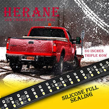 Load image into Gallery viewer, DEHERANE LED Tailgate Light Bar Triple Row 60'' Truck Tailgate Strip Light 5 Functions Red Brake/Amber Turn Signal/White Revers/Double Flash/Running Light IP67 Waterproof LED Tailgate Light Bar