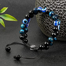 Load image into Gallery viewer, Triple Protection Bracelet, CARPDIM Evil Eye bracelet and Black Obsidian evil eye Beads Bracelet for Men Women Healing Bracelets Bring Good Luck Prosperity Happiness Father's Day Gift