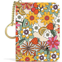 Load image into Gallery viewer, Insaizom Boho Abstract Flower Credit Card Holder for Women, Retro Small RFID Card Wallet Slim Leather Organizer Case (rainbow)