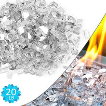 Load image into Gallery viewer, CJGQ Fire Glass 20LB for Fire Pit Extreme Tempature Rating Good for Propane or Natural Gas Reflective Fireplace Glass Crystal White