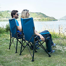 Load image into Gallery viewer, TIMBER RIDGE Ovesized Folding Camping Chair with Padded Hard Armrest, High Back Lawn Chair with Cup Holder, Portable Outdoor Chair Heavy Duty 400lb for Fishing, Hiking, Including Carry Bag (Blue)
