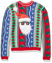 Load image into Gallery viewer, Blizzard Bay Young Men’s 90's Christmas Stripe Santa Sweater, Multi Combo, X-Large