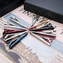 Load image into Gallery viewer, Finrezio 10PCS Tie Clips Set for Men Tie Bar Clip Black for Regular Ties Necktie Wedding Business Clips with Gift Box