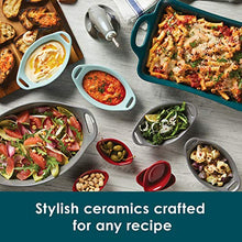 Load image into Gallery viewer, Rachael Ray Ceramics Bubble and Brown Oval Baker Set, 2-Piece, Marine Blue