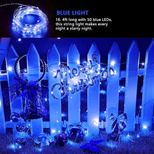 Load image into Gallery viewer, BOLWEO 2 Pack Solar String Lights Outdoor,16.4Ft 50LEDS Starbright Solar Lights, IP65 Waterproof Wire Lighting for Christmas Tree Halloween Home Garden Wedding Party Fairy Decoration(Blue)
