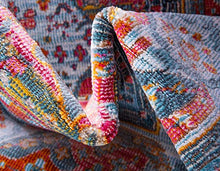 Load image into Gallery viewer, Unique Loom Baracoa Collection Bright Tones Vintage Traditional Light Blue Area Rug (5' 5 x 8' 0)