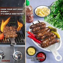 Load image into Gallery viewer, HERUKI Double Metal Skewers for BBQ Grilling Kebob and Shawarma - 2 Stainless Steel Skewers for Fish, Chicken and Meat. Gift for Griller - Exciting Way of Cooking Bigger and Wider Pieces