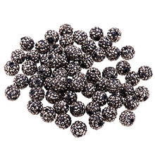 Load image into Gallery viewer, Pandahall 100 Pcs 10mm Hematite Shamballa Pave Disco Ball Clay Beads, Polymer Clay Rhinestone Beads Round Charms Jewelry Makings