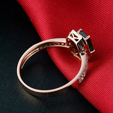 Load image into Gallery viewer, Jewelry Sets Vintage Natural Green Emerald Diamond 14K Solid Rose Gold Wedding Ring Set