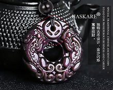 Load image into Gallery viewer, HASKARE Natural Energy Stone Pendant Engraved Black Obsidian Healing Necklace Adjustable Size 27.5inch