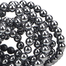 Load image into Gallery viewer, 100Pcs Natural Crystal Beads Stone Gemstone Round Loose Energy Healing Beads with Free Crystal Stretch Cord for Jewelry Making (Hematite, 8MM)