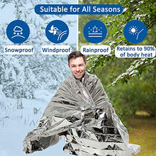 Load image into Gallery viewer, ANCwear Emergency Blanket pack-12,Foil Mylar Thermal Blankets Space Blanket 52"x82" for Outdoors,Hiking,Survival,or First Aid