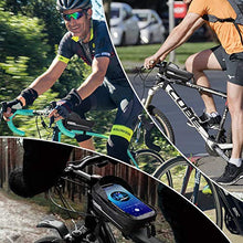 Load image into Gallery viewer, Whale Fall Waterproof Bike Frame Bag Bike Phone Bag Bicycle Cell Phone Holder for GPS - Bicycle Bag Frame Hard Eva Navi Pressure-Resistant Handlebar Bag TPU Touch-Screen with Sun-Visor and Rain Cover