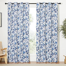 Load image into Gallery viewer, KGORGE Printed Blakcout Curtains Drapes Room Darkening Bedroom Curtains Eco-Friendly 100% Privacy Window Treatment for Living Room Patio Sliding Glass Door, 2 Panels (52" x 95", Blue)