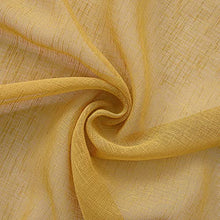 Load image into Gallery viewer, KOUFALL Gold Curtains 108 Inches Long for Patio Sliding Glass Door Outdoor 2 Panels Set Tab Top Extra Long Linen Look Textured Semi Sheer Mustard Yellow Drapes for Living Room 52x108 Inch Length 9 Ft