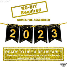 Load image into Gallery viewer, Large, Happy New Year 2023 Banner - 8 Feet, No DIY | Happy New Year Sign, New Years Eve Party Supplies 2023 | Happy New Year Banner 2023 Sign for NYE Decorations 2023 | NYE 2023 New Years Decorations