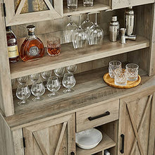 Load image into Gallery viewer, Home Source Jill Zarin Tall Cabinet in Grey Wash Finish with Glass Doors