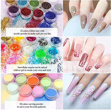 Load image into Gallery viewer, Morovan Acrylic Nail kit Acrylic Powder and Liquid Set With Glitter Acrylic Nail Brush Nail Tips Acrylic Nail Supplies for Acrylic Nails Extension Starter Kit