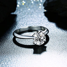 Load image into Gallery viewer, AINUOSHI 2 Ct CZ Solitaire Engagement Ring Sterling Silver Cubic Zirconia White Gold Plated Size 4-10 Anniversary Rings(7)